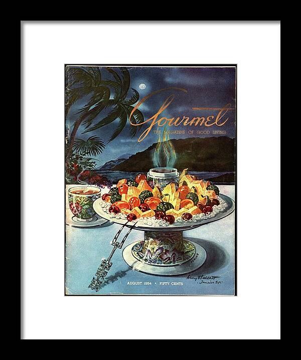 Food Framed Print featuring the photograph Gourmet Cover Illustration Of Fruit Dish by Henry Stahlhut
