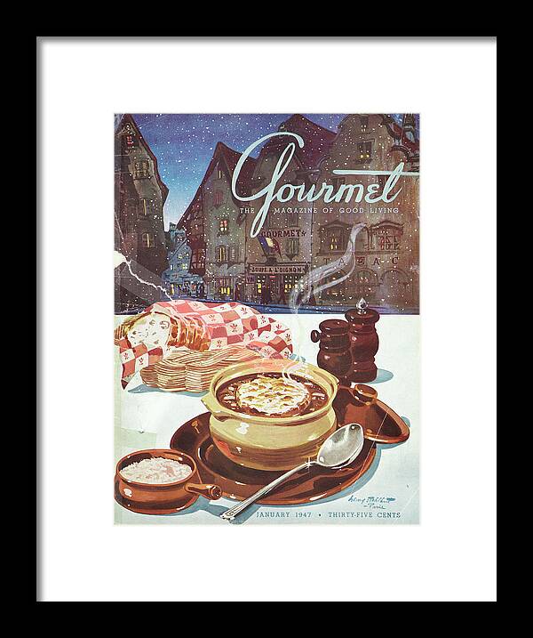 Food Framed Print featuring the photograph Gourmet Cover Of Onion Soup by Henry Stahlhut