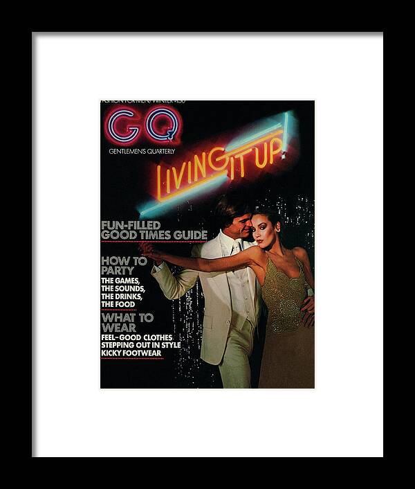 Dance Framed Print featuring the photograph Gq Cover Of A Couple In Disco Setting by Chris Von Wangenheim