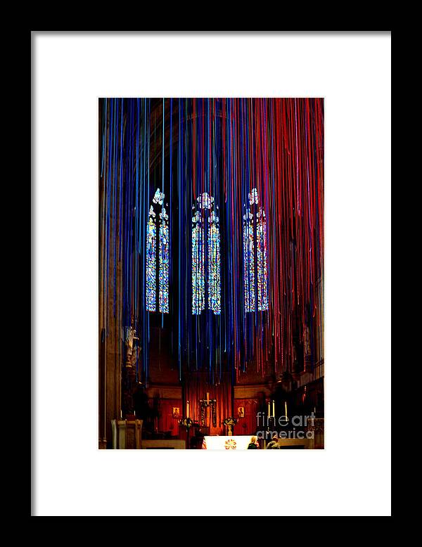 Grace Cathedral Framed Print featuring the photograph Grace Cathedral with Ribbons by Dean Ferreira