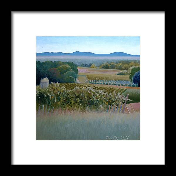 Blue Ridge Framed Print featuring the painting Grace Vineyards No. 1 by Catherine Twomey