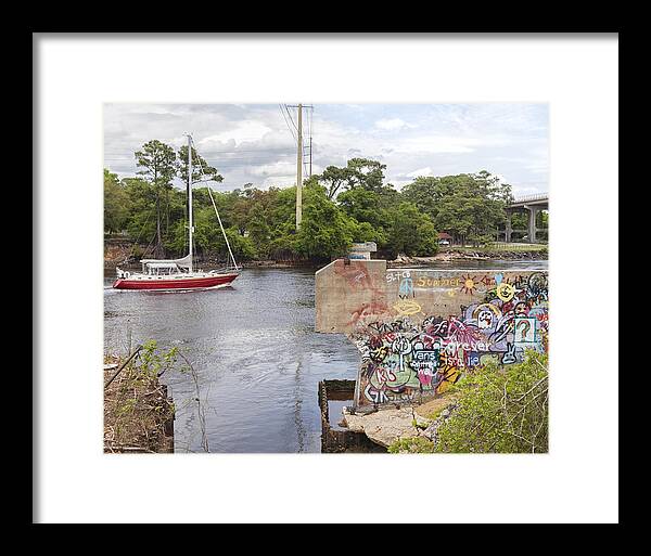 #jo-anntomaselli Framed Print featuring the photograph Graffiti Bridge Image Art by Jo Ann Tomaselli