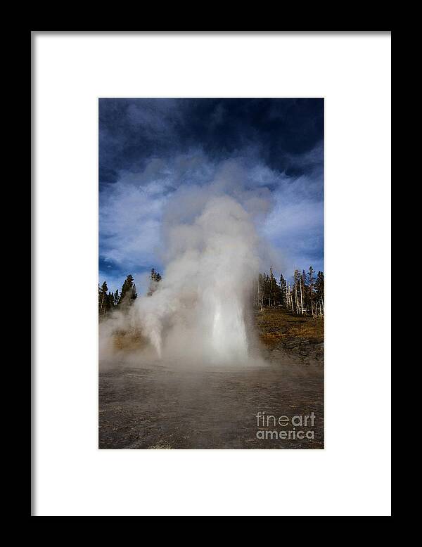 West Triplet Geyser Framed Print featuring the photograph Grand And Vent by Adam Jewell