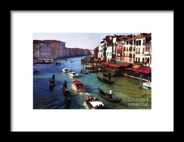 Timothy Hacker Framed Print featuring the digital art Grand Canal Of Venice by Timothy Hacker