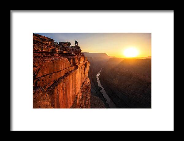 Non-urban Scene Framed Print featuring the photograph Grand Canyon sunrise by Piriya Photography