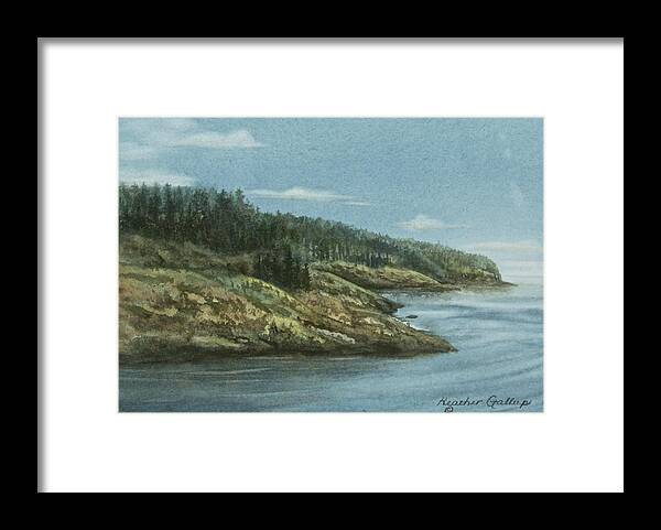 Landscape Framed Print featuring the painting Grand Manan by Heather Gallup