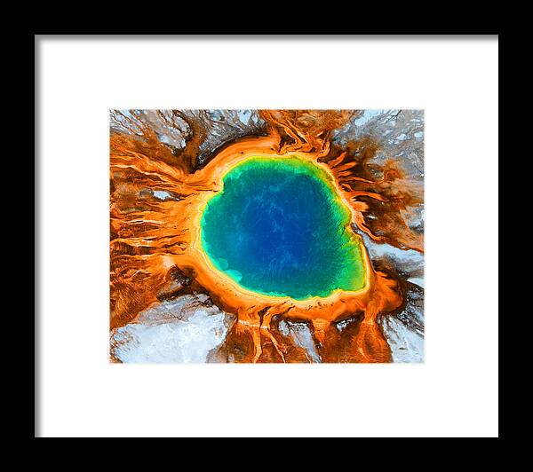 North America Framed Print featuring the photograph Grand Prismatic Saturated by Max Waugh