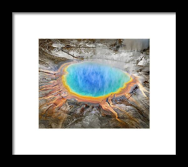 Scenics Framed Print featuring the photograph Grand Prismatic Spring, Midway Geyser by Ignacio Palacios