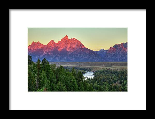 Scenics Framed Print featuring the photograph Grand Teton Sunrise by A. V. Ley