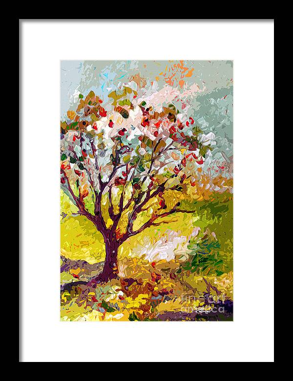 Trees Framed Print featuring the painting Grandmas Apple Tree Modern Art by Ginette Callaway