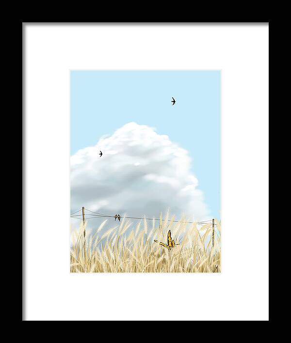 Digital Framed Print featuring the painting Grano by Veronica Minozzi