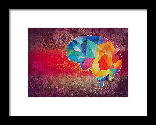 Expertise Framed Print featuring the photograph Graphic brain illustration by Sean Gladwell