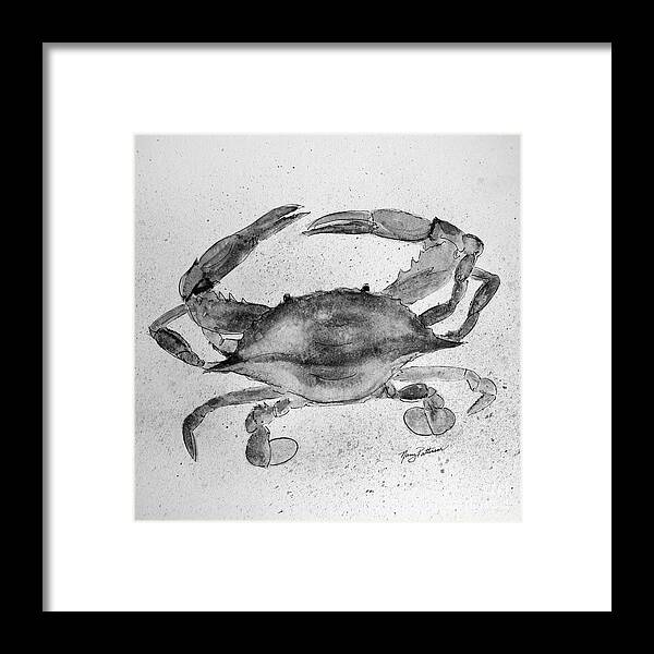 Crab Framed Print featuring the painting Gray Crab by Nancy Patterson