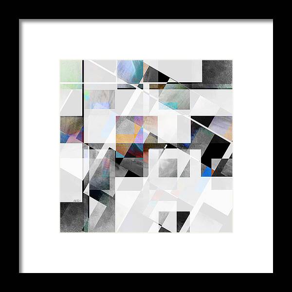 Abstract Framed Print featuring the painting Gray Series Five abstract art by Ann Powell
