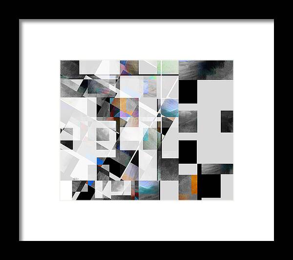 Abstract Framed Print featuring the digital art Gray Series Twelve - abstract art by Ann Powell