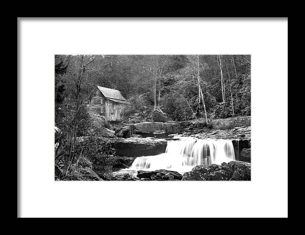 Landscape Framed Print featuring the photograph Grayscale Mill and Waterfall by Robert Camp