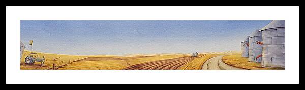 Great Plains Art Framed Print featuring the painting Grazing by Scott Kirby