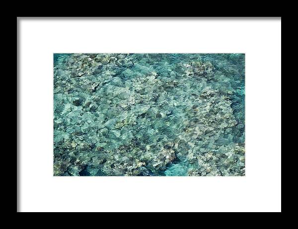 Reef Framed Print featuring the photograph Great Barrier Reef texture by Debbie Cundy