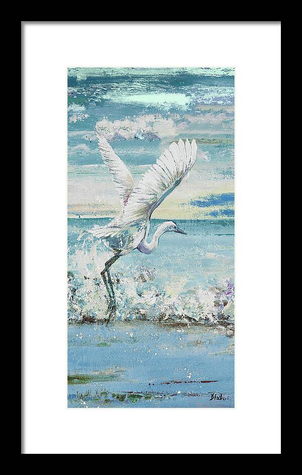 Great Framed Print featuring the painting Great Blue Egret I by Patricia Pinto