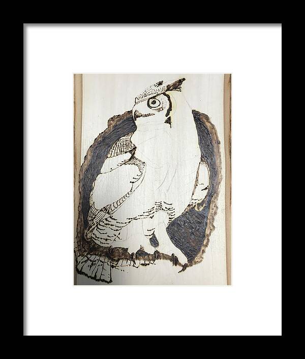 Bird Paintings Framed Print featuring the digital art Owl, Great Horned by Terry Frederick