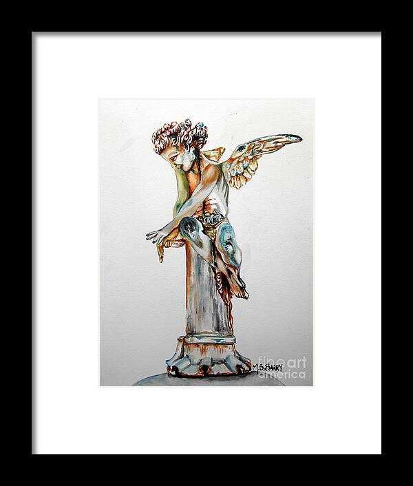 Hellenic Angel Framed Print featuring the painting Greek Angel by Maria Barry