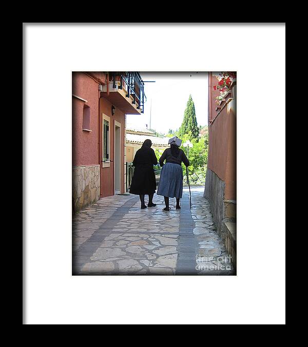 Woman Framed Print featuring the photograph Greek women by Susanne Baumann