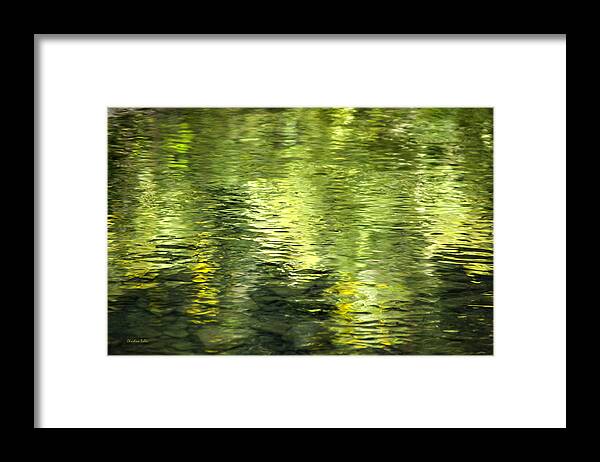 Abstract Water Framed Print featuring the photograph Green Abstract Water Reflection by Christina Rollo