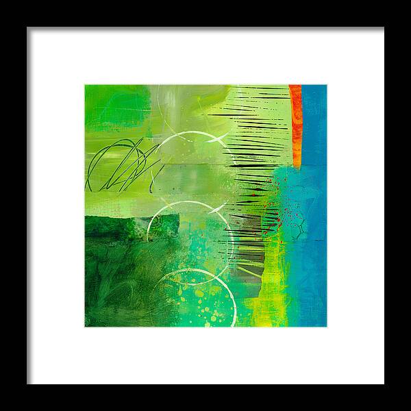 Acrylic Framed Print featuring the painting Green and Red 5 by Jane Davies