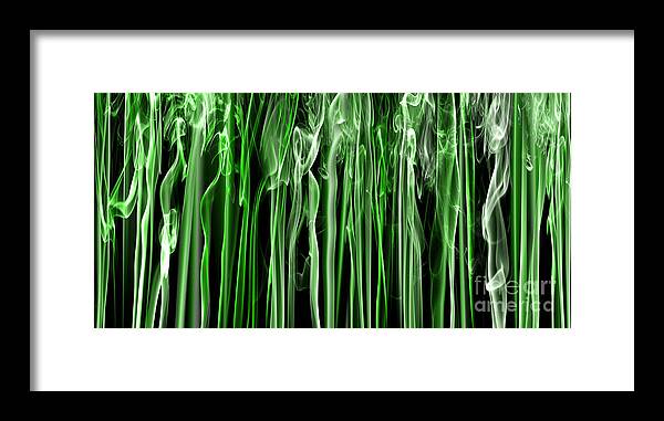 Smoke Framed Print featuring the photograph Green Grass Smoke Photography by Sabine Jacobs