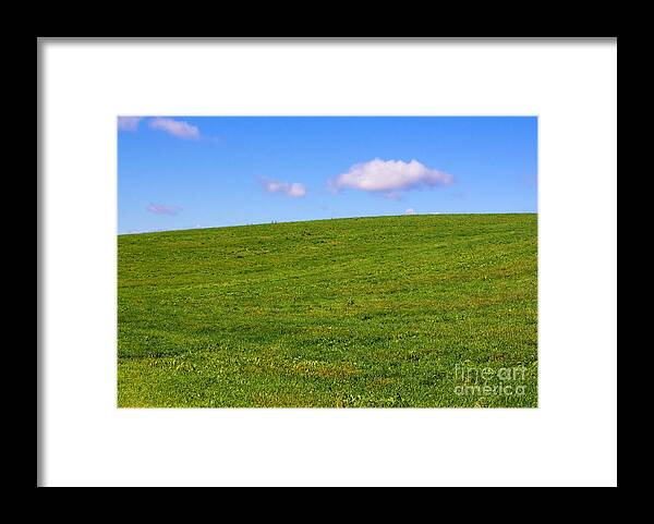 Landscape Framed Print featuring the photograph Green Hill with Blue Sky by Barbara McMahon