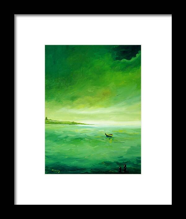 Alicia Maury Prints Framed Print featuring the painting Green Reflection by Alicia Maury