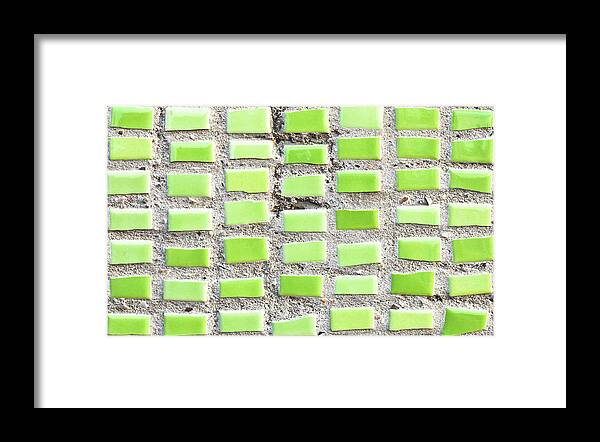 Background Framed Print featuring the photograph Green tiles by Tom Gowanlock