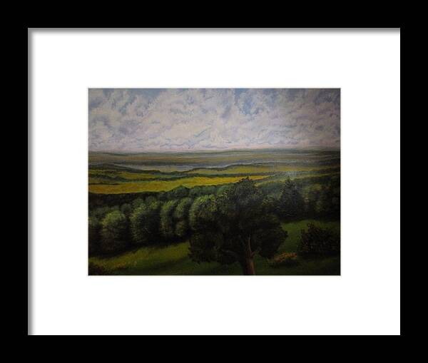 Painting Framed Print featuring the painting Green Valley by Dan Wagner