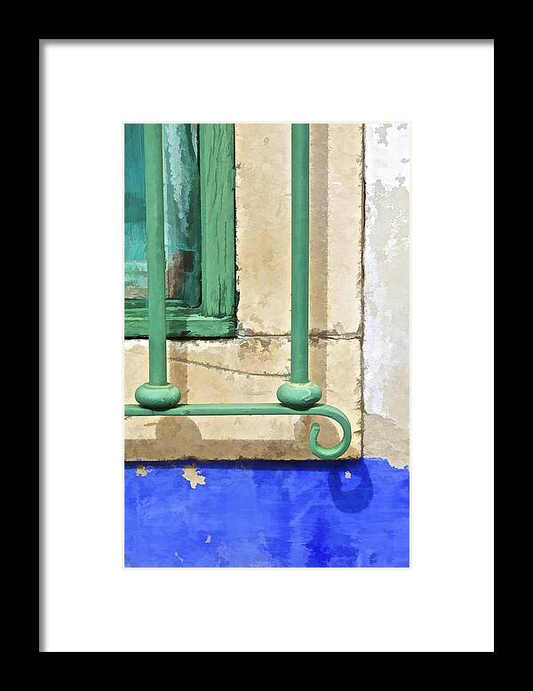 Architecture Framed Print featuring the photograph Green Weathered Window II by David Letts