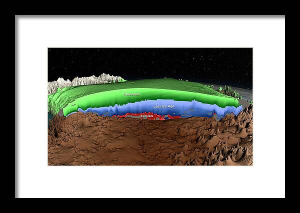 Greenland Ice Sheet Framed Print featuring the photograph Greenland Ice Sheet Stratigraphy by Nasa/scientific Visualization Studio