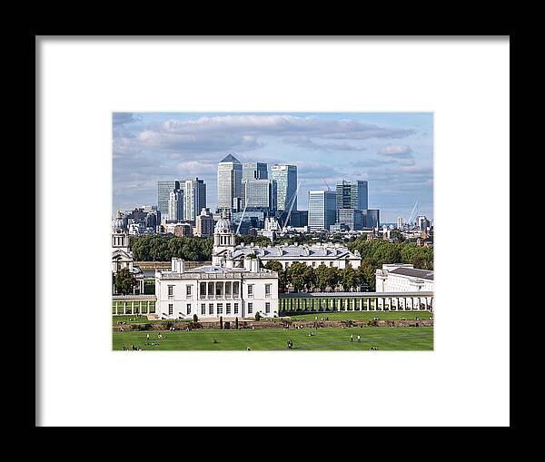 London Framed Print featuring the photograph Greenwich and Canary Wharf by Gill Billington