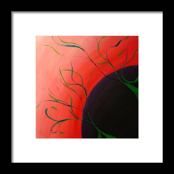 Red Framed Print featuring the painting Growing I by Steve Sommers