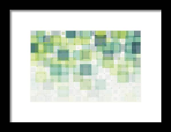 Rectangle Framed Print featuring the drawing Growth Geometric Squares Pattern by FrankRamspott