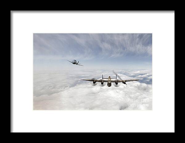 Avro Lancaster Bomber Framed Print featuring the digital art Guiding Home by Airpower Art