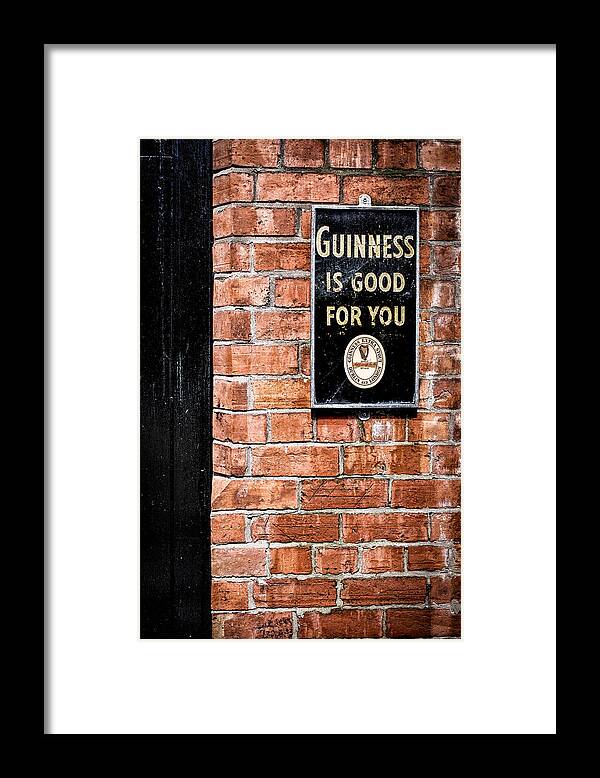 Guinness Framed Print featuring the photograph Guinness is good for you by Nigel R Bell