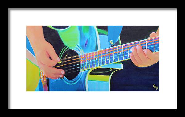 Guitar Framed Print featuring the painting Guitar Man by Deborah Boyd