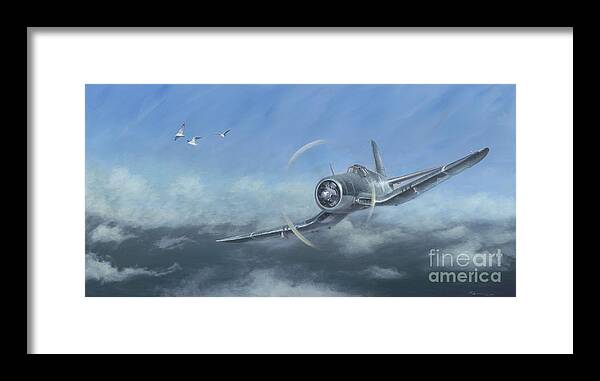 Corsair Framed Print featuring the painting Gull Wings by Stephen Roberson