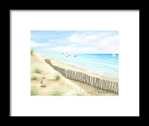 Ipad Framed Print featuring the painting Gulls by Veronica Minozzi