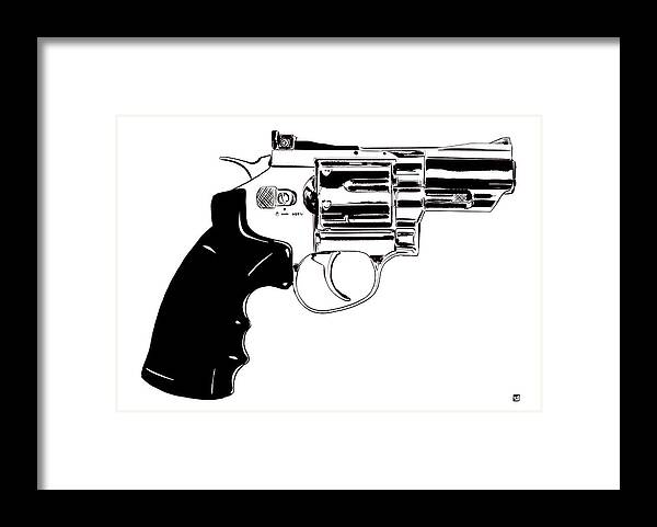 Pistol Framed Print featuring the drawing Gun Number 27 by Giuseppe Cristiano