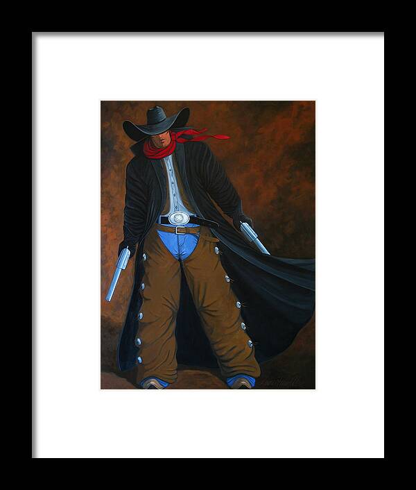 Cowboy Framed Print featuring the painting Gunner by Lance Headlee