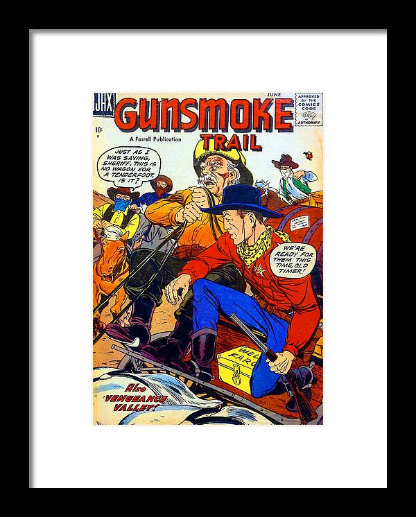 Comic Book Framed Print featuring the photograph Gunsmoke Trail by Tom DiFrancesca