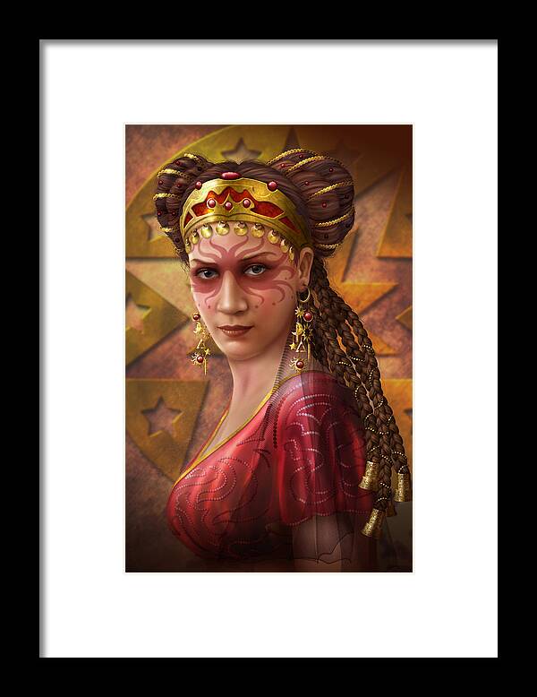 Ciro Marchetti Framed Print featuring the digital art Gypsy Woman by MGL Meiklejohn Graphics Licensing