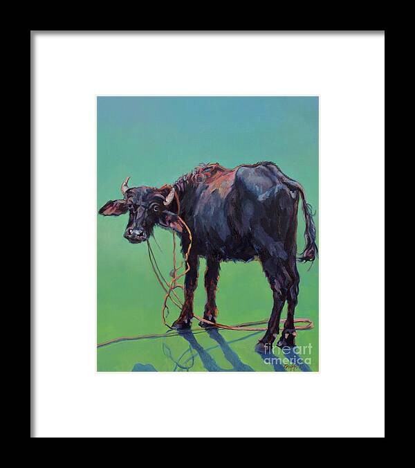 Buffalo Framed Print featuring the painting H2o Buffalo by Patricia A Griffin