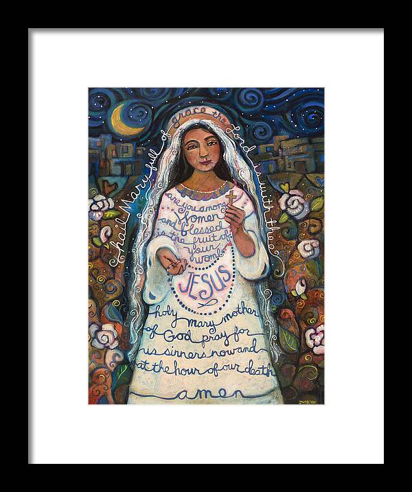 Jen Norton Framed Print featuring the painting Hail Mary by Jen Norton