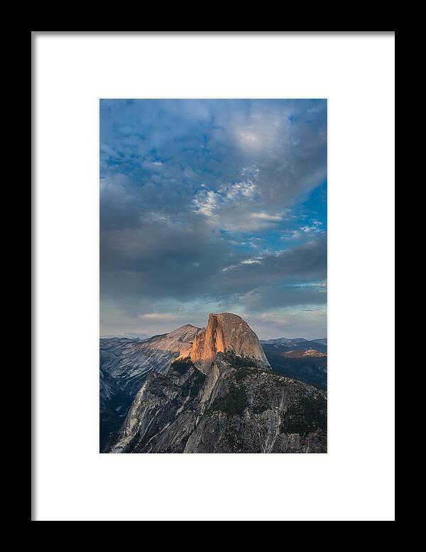 Yosemite National Park Framed Print featuring the photograph Half Dome Evening by Greg Nyquist
